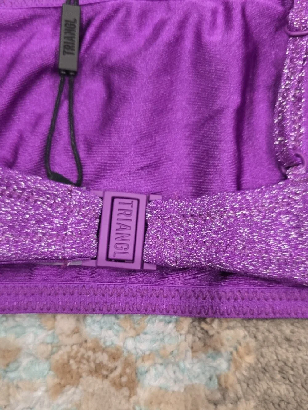 triangl swimwear Shimmer Purple Sparkle Crop Cami